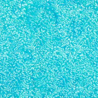 Bold Blooms Batiks - Vine Teal Parakeet Yardage