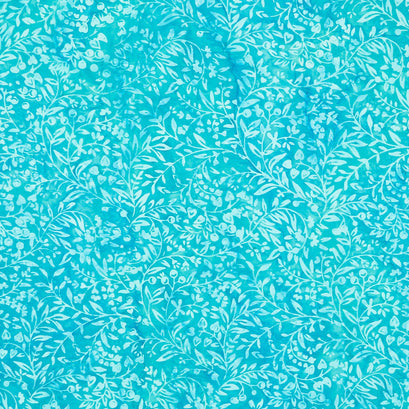Bold Blooms Batiks - Vine Teal Parakeet Yardage