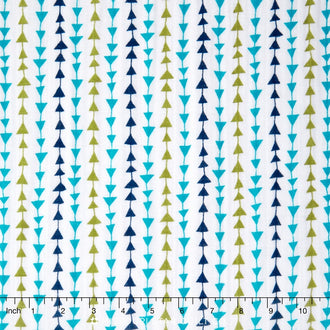 Embrace - Double Gauze Teal/Midnight/Kiwi Arrow Yardage