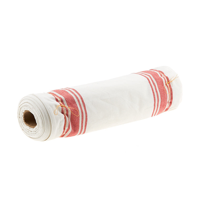 Enamoured Toweling - Border Stripe White Red 18" Wide Yardage Alternative View #1