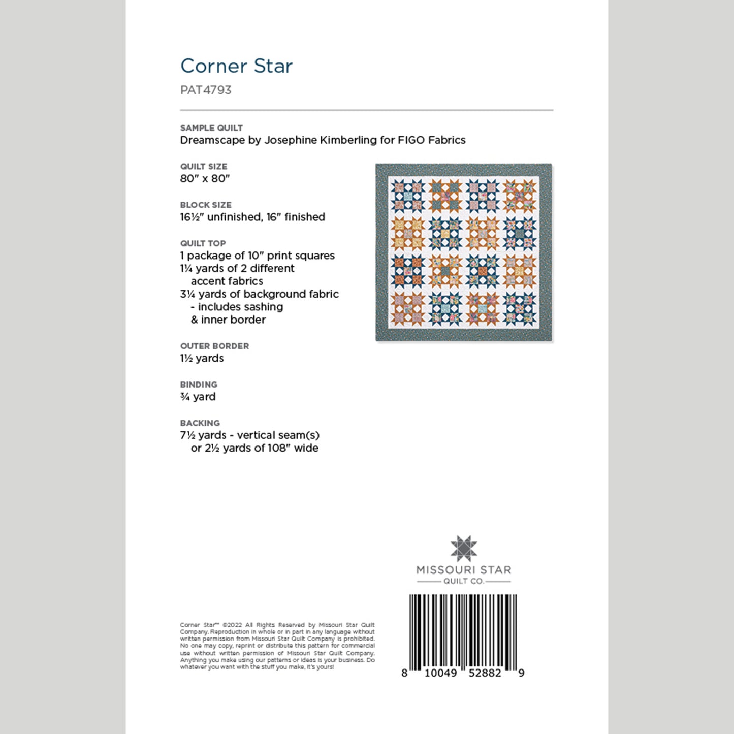 Digital Download - Corner Star Quilt Pattern by Missouri Star Alternative View #1