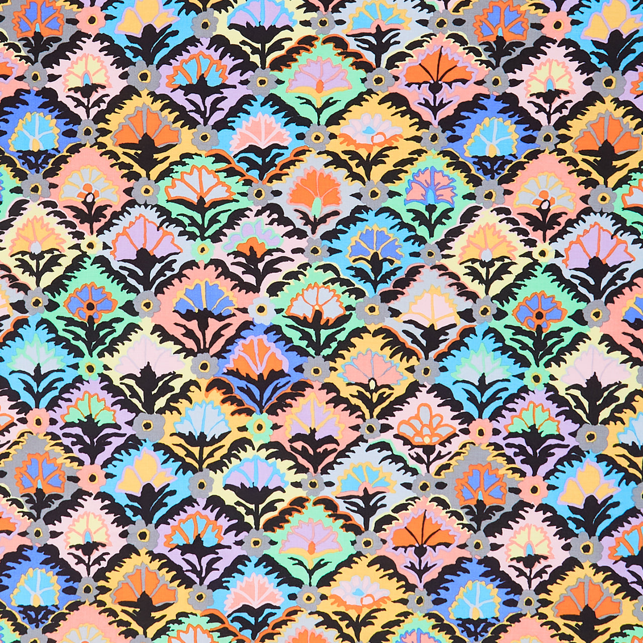 Kaffe Fassett Collective - February 2024 - Dark ColorwayStep Flower - Contrast Yardage Primary Image