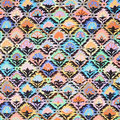 Kaffe Fassett Collective - February 2024 Dark Colorway Step Flower Contrast Yardage