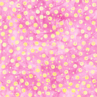 Paisley Got Mod Batiks - Small Dots Pink Petunia Yardage