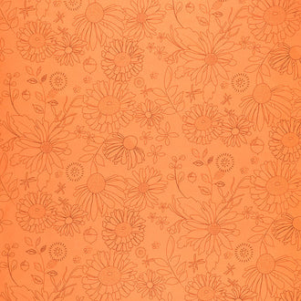 Adel in Autumn - Floral Persimmon 108" Wide Backing