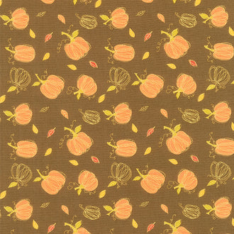 Adel in Autumn - Pumpkins Chocolate Yardage
