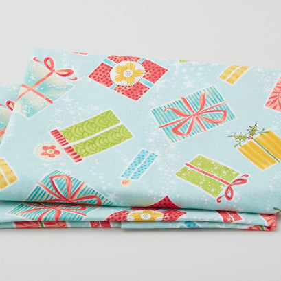 Oh Christmas Tree - All Wrapped Up Aqua 2 Yard Cut