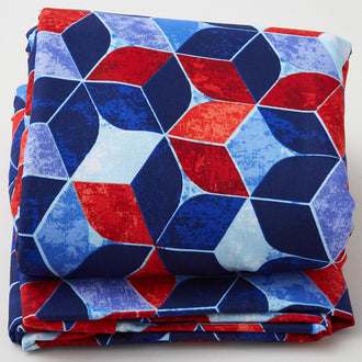 Tumbling Blocks - Patriotic 108" Wide 3 Yard Cut