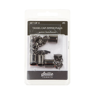 Sallie Tomato Tassel Cap Zipper Pulls - Set of Four Gunmetal Alternative View #1