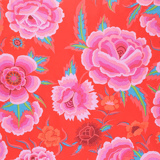 Kaffe Fassett Collective - August 2022 Warm Colorway Embroidered Shawl Magenta Yardage