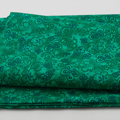 Isadora - Tonal Floral Evergreen 108" Wide 3 Yard Cut