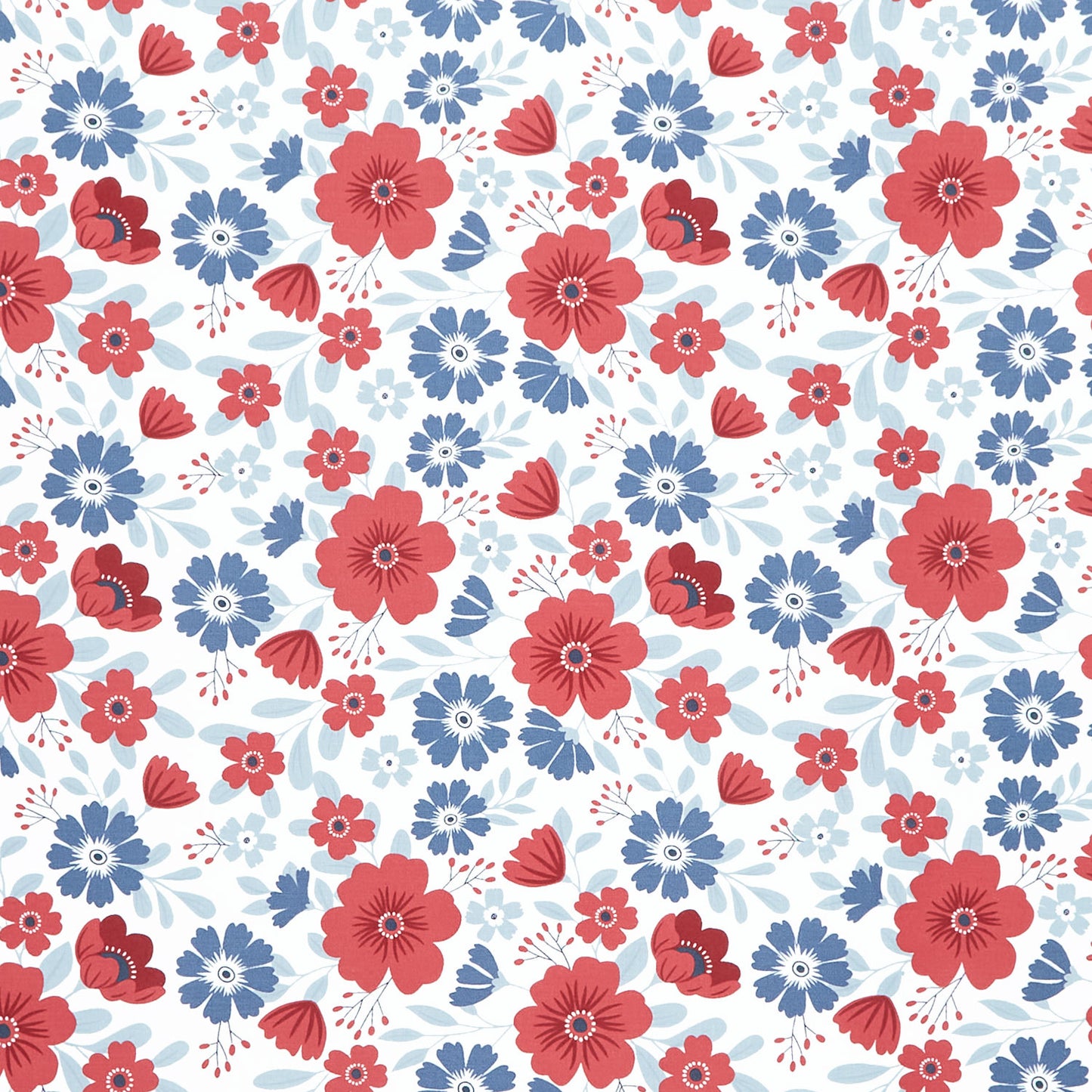 American Beauty - Floral Main Red Yardage Primary Image