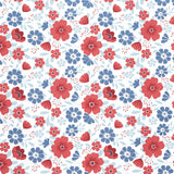 American Beauty - Floral Main Red Yardage Primary Image