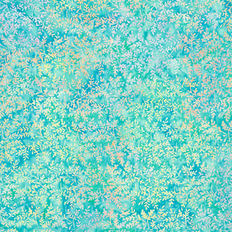 Bold Blooms Batiks - Mini Sprigs Teal Parakeet Yardage
