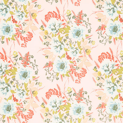 Timeless Prints - Forest Floor Wild Posy Flora Pink Yardage