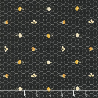 Alexandra - Honeycomb Black Yardage