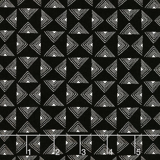 African Women - Tribal Geo Pattern Black Yardage