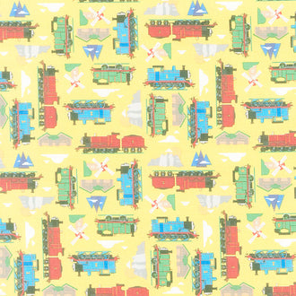 All Aboard with Thomas & Friends - Trains Sodor Yellow Yardage