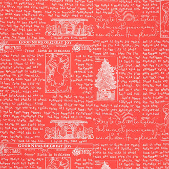 All About Christmas - Good News Red Yardage