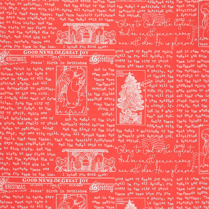 All About Christmas - Good News Red Yardage