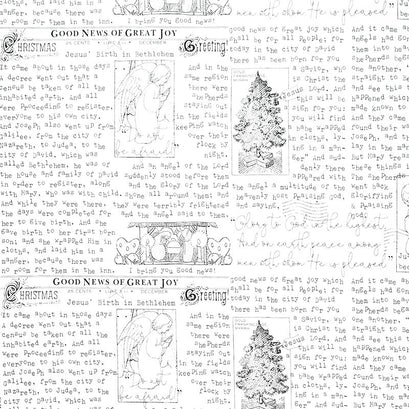 All About Christmas - Good News White Yardage
