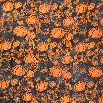 All Hallows Eve Batiks - Pumpkins Black Slate Yardage