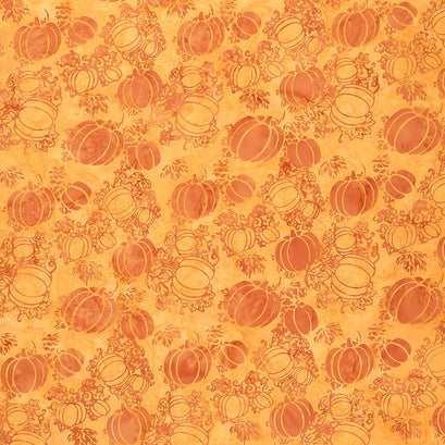 All Hallows Eve Batiks - Pumpkins Orange Cheddar Yardage