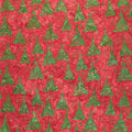 All Is Bright Batiks - Trees Red Cherry Metallic Yardage