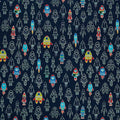 All Systems Glow - Rocket Launch Navy Glow in the Dark Yardage