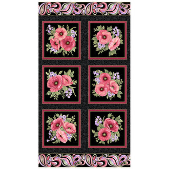 Amazing Poppies - Poppy Black Metallic Panel