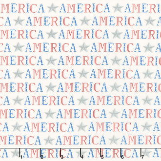 America the Beautiful - American Type Distressed White Yardage
