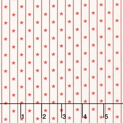 American Gatherings - Star Row Cream Red Yardage
