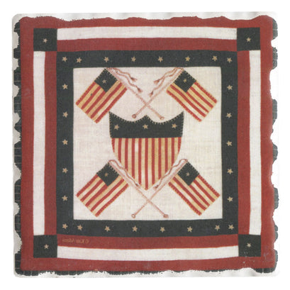 American Quilts Coaster - Stars & Stripes Shield