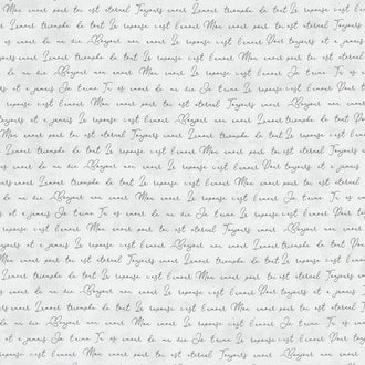 Amour - Romantic Words Gray Yardage