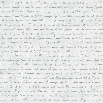 Amour - Romantic Words Gray Yardage