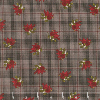 Another Moose Is Loose - Cardinal with Plaid Espresso Yardage