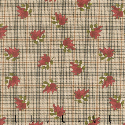 Another Moose Is Loose - Cardinal with Plaid Tan Yardage