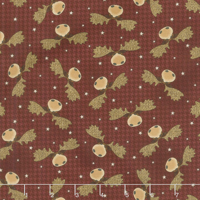 Another Moose Is Loose - Moosehead with Houndstooth Berry Yardage