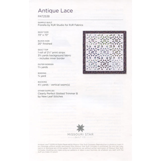 Antique Lace Quilt Pattern by Missouri Star