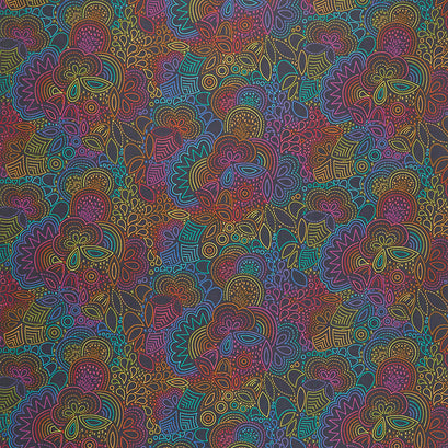Art Theory - Rainbow Stitched Night Yardage