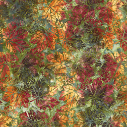 Artisan Batiks - Cornucopia 10 Leaves Grass Yardage