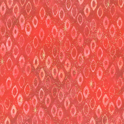 Artisan Batiks Holiday Moments - Ornaments Red Metallic Yardage