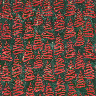 Artisan Batiks Holiday Moments - Trees Christmas Metallic Yardage