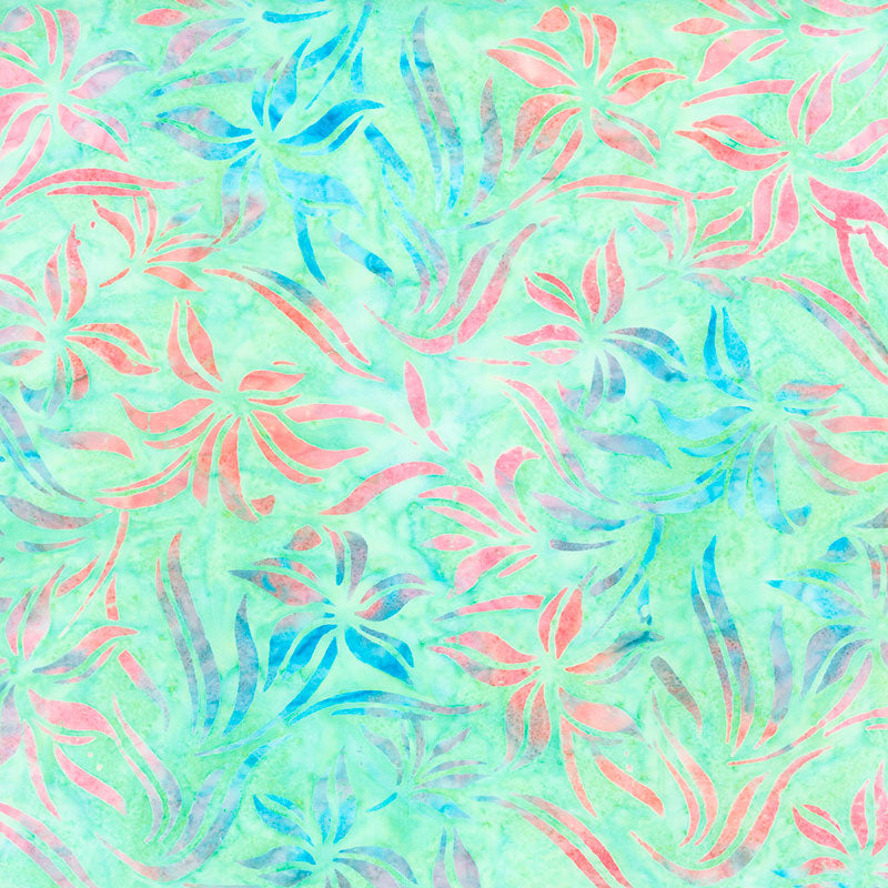 Artisan Batiks Hummingbird Lane - Flowers Mint Yardage
