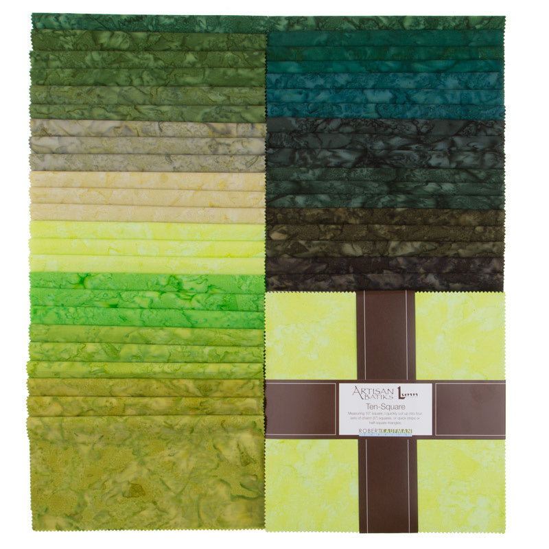 Artisan Batiks Solids - Prisma Dyes Rainforest Batiks 10" Squares