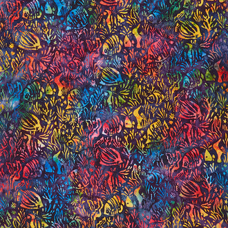 Artisan Batiks - Totally Tropical Coral Fish Multi Yardage