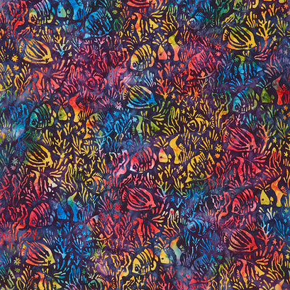 Artisan Batiks - Totally Tropical Coral Fish Multi Yardage