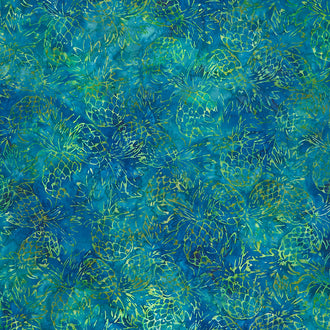 Artisan Batiks Welcome to Paradise - Pineapples Teal Yardage