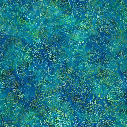Artisan Batiks Welcome to Paradise - Pineapples Teal Yardage