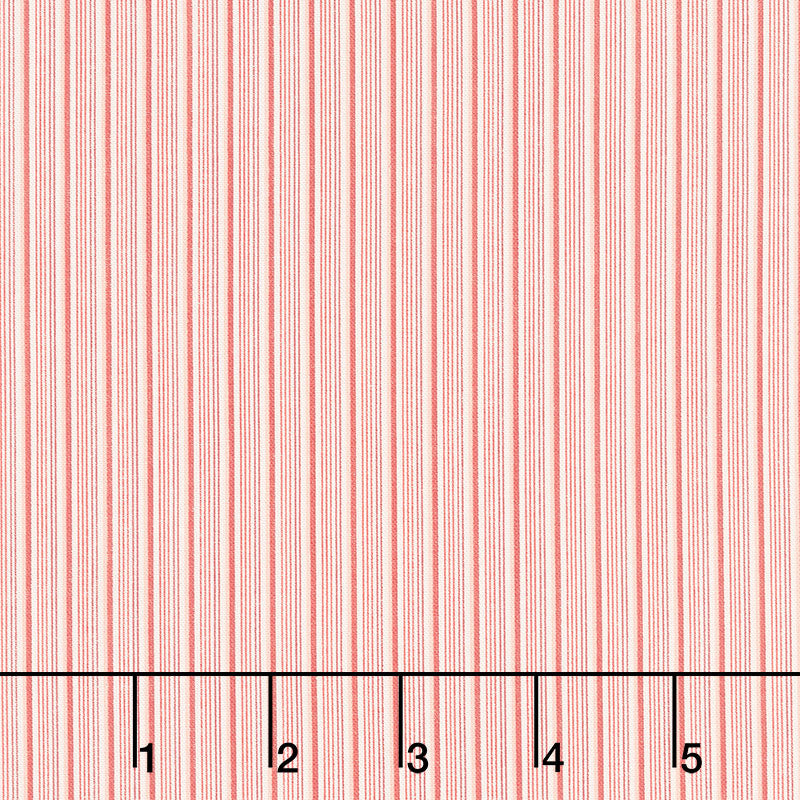 Aunt Grace Simply Charming - Lawn Stripe Red Yardage